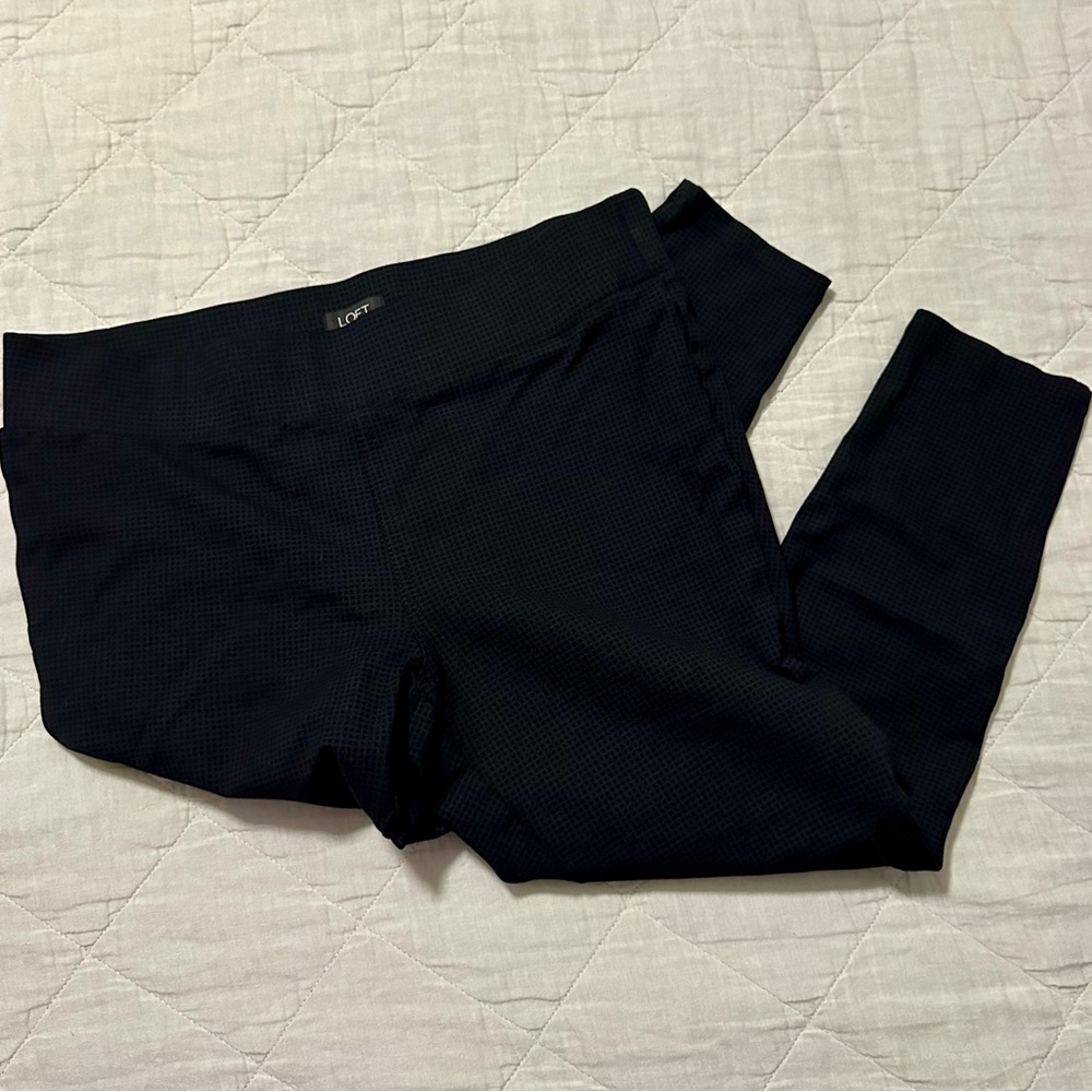 Loft Black and Dark Gray Checkered Leggings LP
